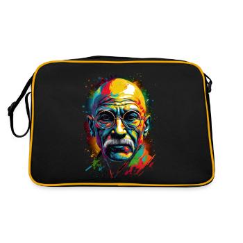 Nobel Peace Prize laureate Mahatma Gandhi - Retro Bag - black/gold - Back