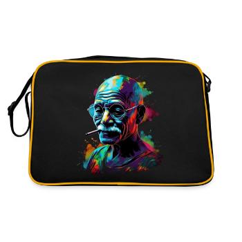 Nobel Peace Prize Laureate Mahatma Gandhi Gift - Retro Bag - black/gold - Back