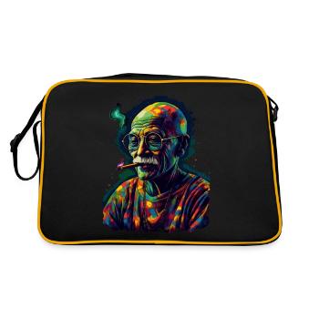 Nobel Peace Prize laureate Mahatma Gandhi - Retro Bag - black/gold - Back