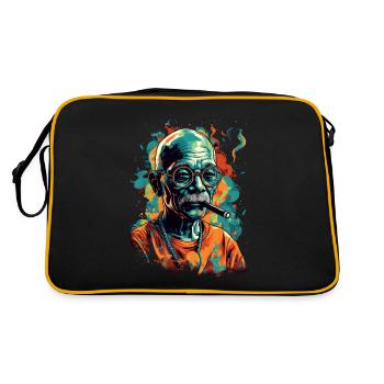 Nobel Peace Prize Laureate Mahatma Gandhi Gift - Retro Bag - black/gold - Back