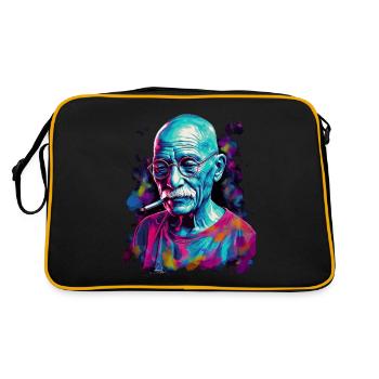 Nobel Peace Prize laureate Mahatma Gandhi - Retro Bag - black/gold - Back