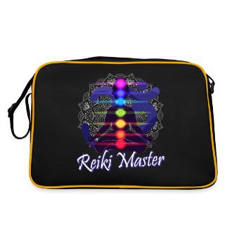 Reiki Master - Retro Tasche - Schwarz/Gold - Hinten