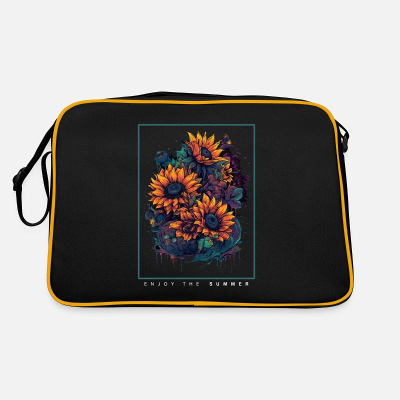 Psychedelic Sunflowers Garden Nature Retro Bag