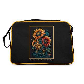 Psychédélique Tournesols Jardin Nature Cadeau - Sac Retro - noir/or - Dos