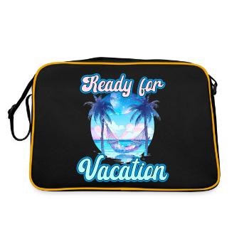 Ready For Vacation für einen Strandurlaub - Retro Tasche - Schwarz/Gold - Hinten