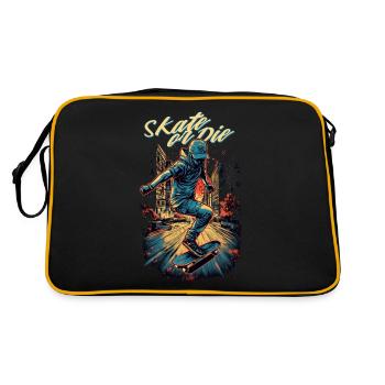 Skateboarder Skateboard Skate Skater - Retro Bag - black/gold - Back