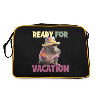 Ready For Vacation für einen Strandurlaub - Retro Tasche - Schwarz/Gold - Hinten