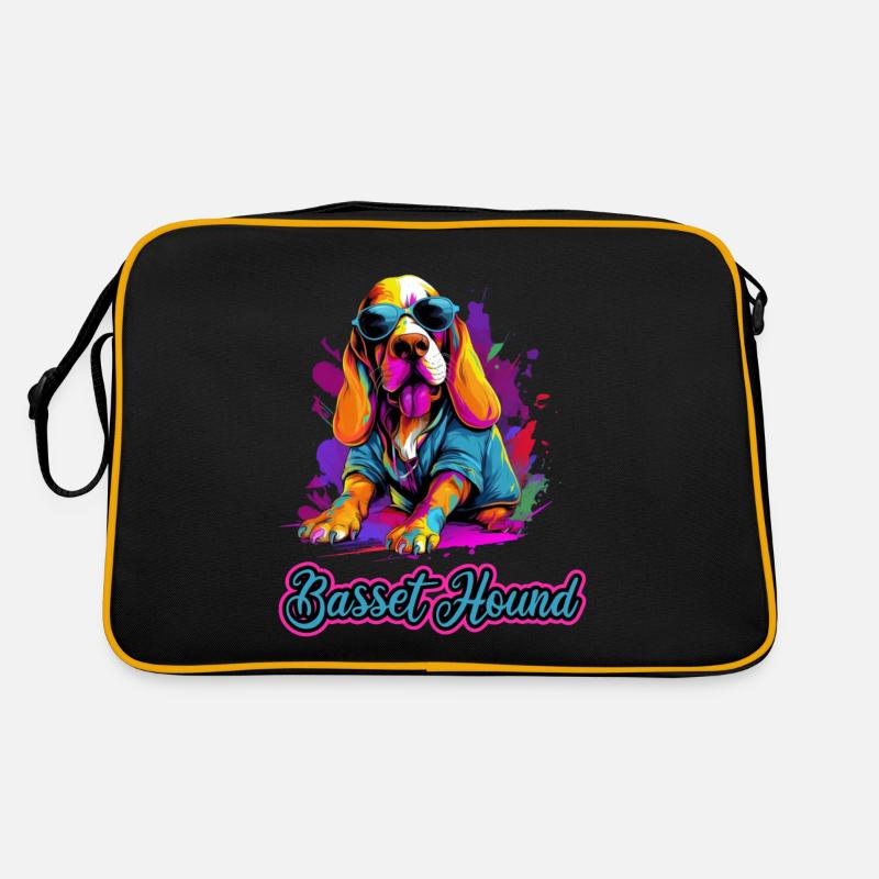 Basset Hound Hund Hunderasse Retro Tasche
