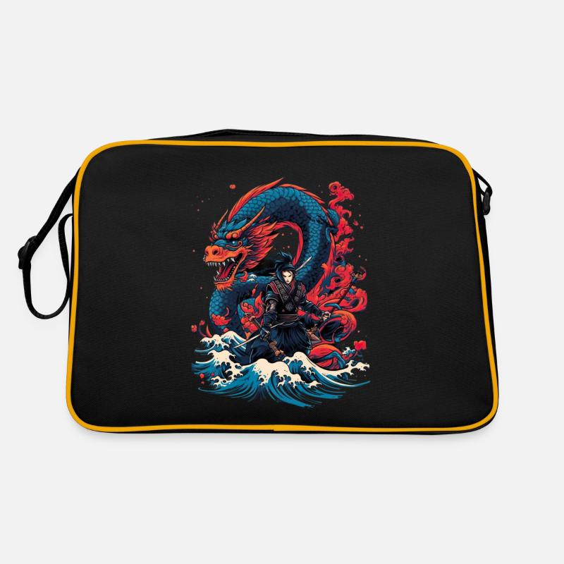 Asiatisch Drache Anime Japanisch Meer Samurai Retro Tasche