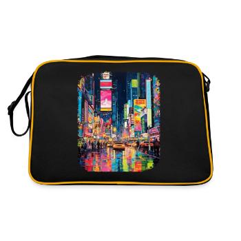 New York City - Retro Tasche - Schwarz/Gold - Hinten