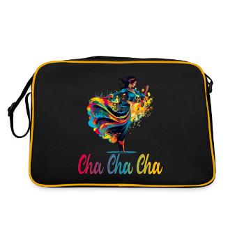 Cha Cha Cha Tanz Kubanischer Tanz Kuba Urlaub - Retro Tasche - Schwarz/Gold - Hinten