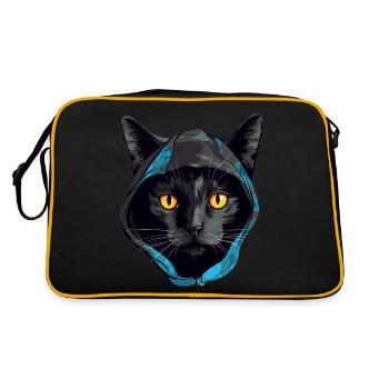 Cat Head Black Cat Bombay Happy Cat Cats - Retro Bag - black/gold - Back