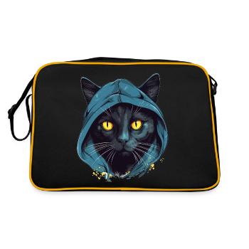 Cat Head Black Cat Bombay Happy Cat Cats - Retro Bag - black/gold - Back