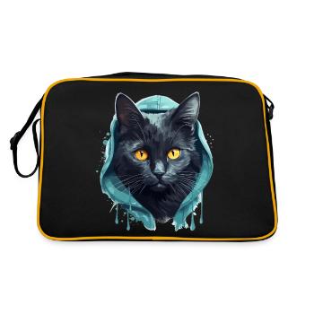 Cat Head Black Cat Bombay Happy Cat Cats - Retro Bag - black/gold - Back