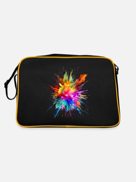 Color Splash für Männer und Frauen - Retro Tasche - Schwarz/Gold - Hinten
