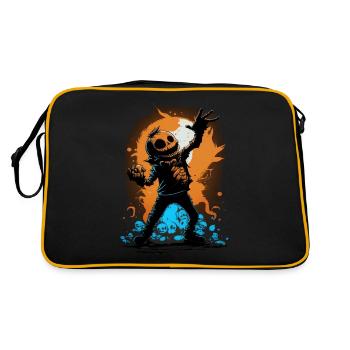 Halloween Jack O Lantern Dabbing Pumpkin - Sac Retro - noir/or - Dos
