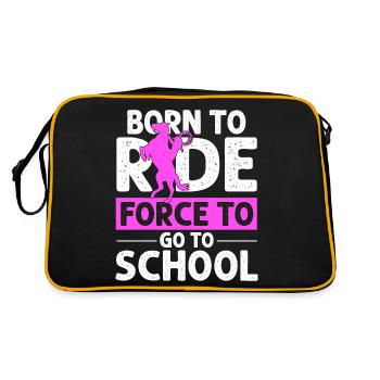 Né pour la force d’équitation pour aller à l’école Cheval de sport - Sac Retro - noir/or - Dos