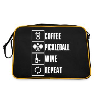 Café Pickleball Vin Ripeat Dicton pour cornichon - Sac Retro - noir/or - Dos