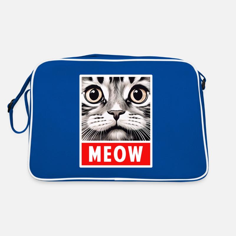 MEOW Meow Cadeau de visage de chat mignon Sac Retro