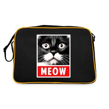 MEOW Meow Mignon Visage de chat - Sac Retro - noir/or - Dos