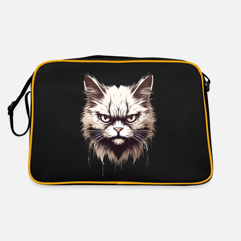 Cat Annoyed Cat Face Evil House Cat Retro Bag