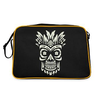 Tribal Tiki Maori Masque Polynésien Rétro Polynésien - Sac Retro - noir/or - Dos