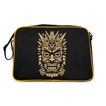 Tribal Tiki Maori Masque Polynésien Rétro Polynésien - Sac Retro - noir/or - Dos