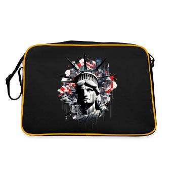 New York City Statue de la Liberté USA Amérique Fan - Sac Retro - noir/or - Dos
