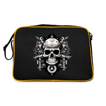 Skull Abstract Street Art - Sac Retro - noir/or - Dos