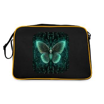 Programmierung PC Programm Code Schmetterling - Retro Tasche - Schwarz/Gold - Hinten