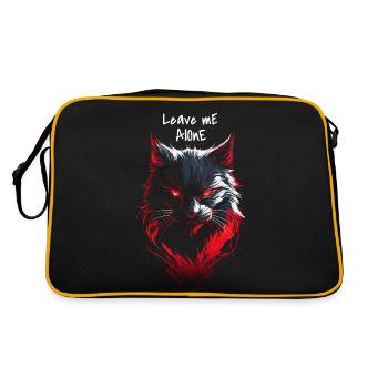 Ärgerliche Katze mit Spruch Katzen Mama Geschenk - Retro Tasche - Schwarz/Gold - Hinten