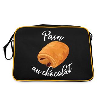Pain Au Chocolat - Funny French Food - Retro Bag - black/gold - Back
