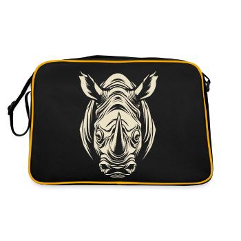 Rhino Africa Animal Motif Wildlife Animal Safari - Retro Bag - black/gold - Back