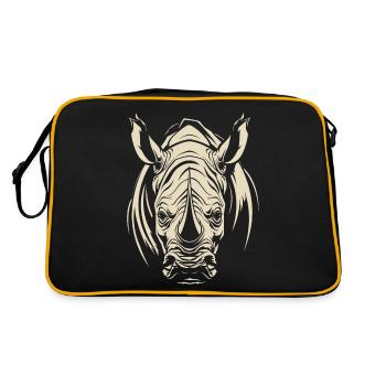 Rhino Africa Animal Motif Wildlife Animal Safari - Sac Retro - noir/or - Dos
