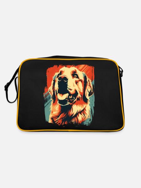 Labrador Dogs Maman et Labfather Papa Golden - Sac Retro - noir/or - Dos