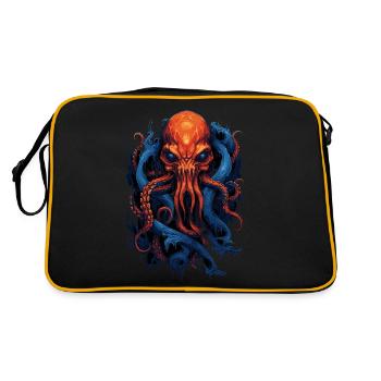 Alien Skull Octopus Squid Animal Creature - Sac Retro - noir/or - Dos