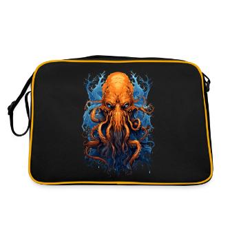 Skull Octopus Squid Animal Creature - Retro Bag - black/gold - Back