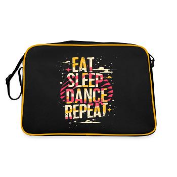 Eat Sleep Dance Répéter la typographie - Sac Retro - noir/or - Dos