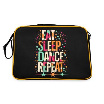 Eat Sleep Dance Répéter la typographie - Sac Retro - noir/or - Dos