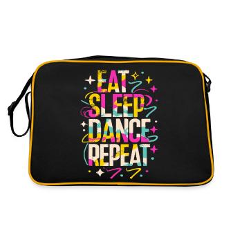 Eat Sleep Dance Répéter la typographie - Sac Retro - noir/or - Dos