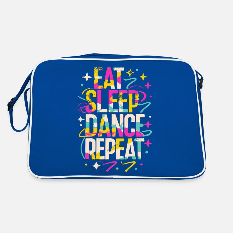 Eat Sleep Dance Repeat Typografie Retro Tasche