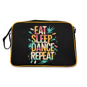 Eat Sleep Dance Répéter la typographie - Sac Retro - noir/or - Dos