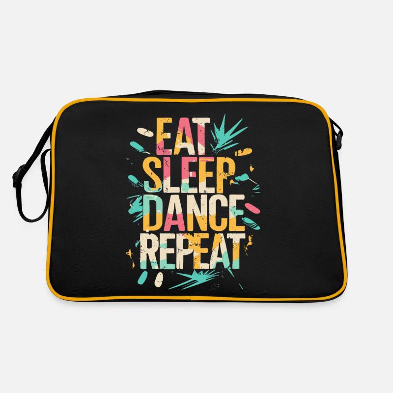 Eat Sleep Dance Repeat Typografie Retro Tasche