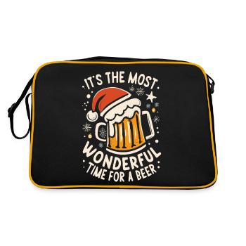 Chapeau de Père Noël Père Noël Amateur de bière Dicton - Sac Retro - noir/or - Dos