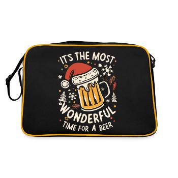 Chapeau de Père Noël Père Noël Amateur de bière Dicton - Sac Retro - noir/or - Dos