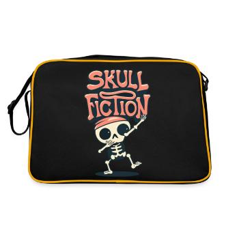 Totenkopf Skull Fiction Totenschädel - Retro Tasche - Schwarz/Gold - Hinten