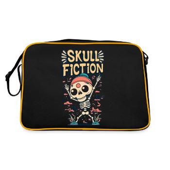 Totenkopf Skull Fiction Totenschädel - Retro Tasche - Schwarz/Gold - Hinten