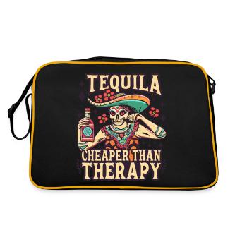 Tequila is Cheaper Than Therapy Lustiger Spruch - Retro Bag - black/gold - Back