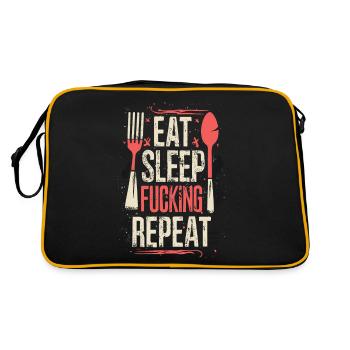 Eat Sleep Fucking Repeat Sport Typography - Retro Bag - black/gold - Back