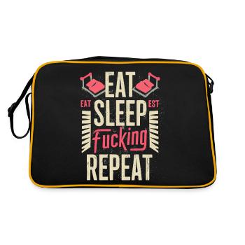 Eat Sleep Fucking Repeat Sport Typography - Retro Bag - black/gold - Back